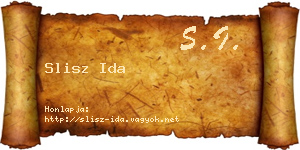 Slisz Ida névjegykártya