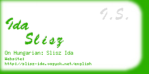 ida slisz business card